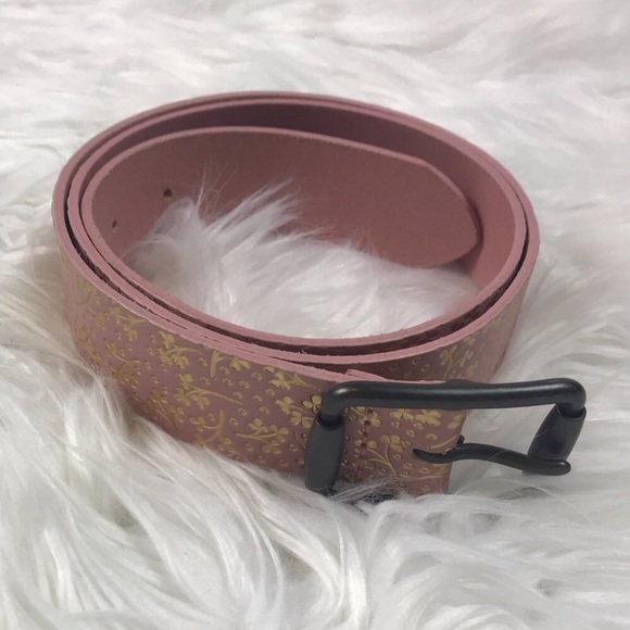 Pink and Gold Leather Belt - Picture 1 of 4